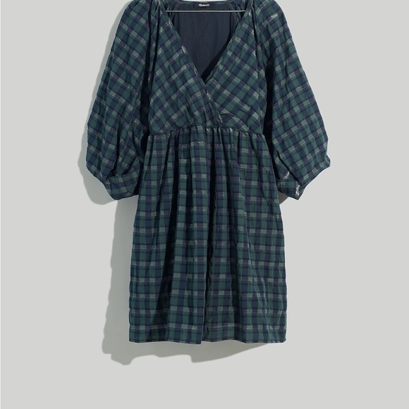 NWT Madewell Marianna Puff-Sleeve Mini Dress in Plaid - Size Medium - Picture 9 of 9